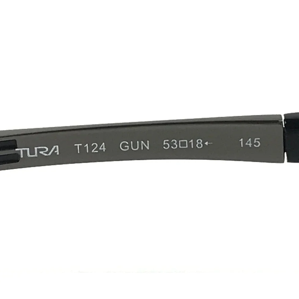 Tura Eyeglasses Frames T124 GUN Gunmetal Rectangle Wire Rim Titanium 53-18-145